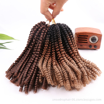 Julianna 8" 12 Inches Wholesale Supplier Crochet Braiding Hair Extension Pre Looped Spring Twist Lock 8Inch Braids
